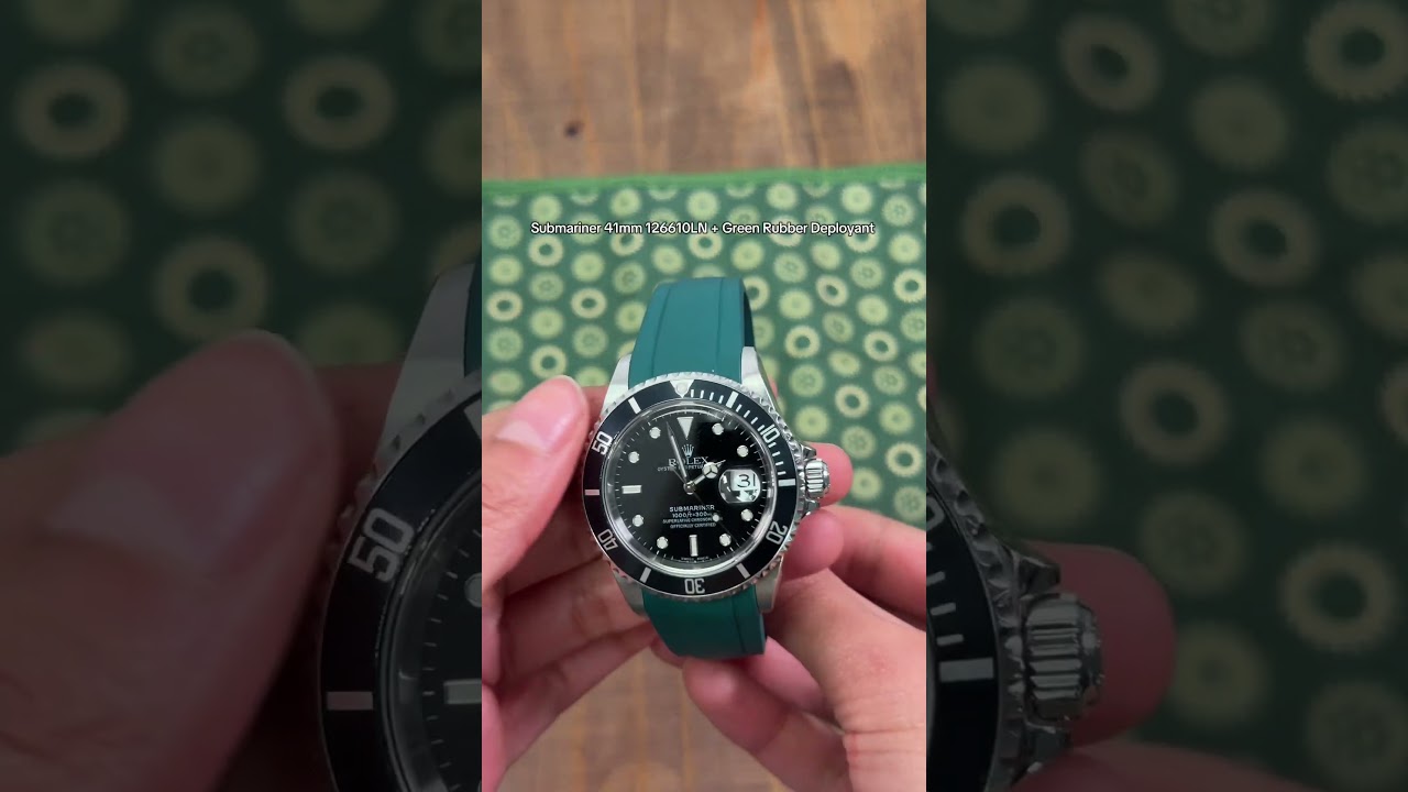 Submariner 41mm on green rubber deployant "Chef's Kiss"