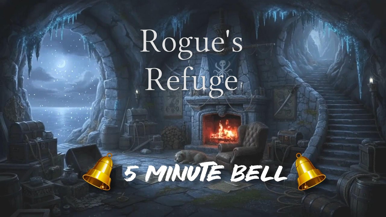 Rogue’s Refuge – 2 Hour Pirate Lair Ambient +5 Minute Bell for Reflection #sleep #fire #relaxing