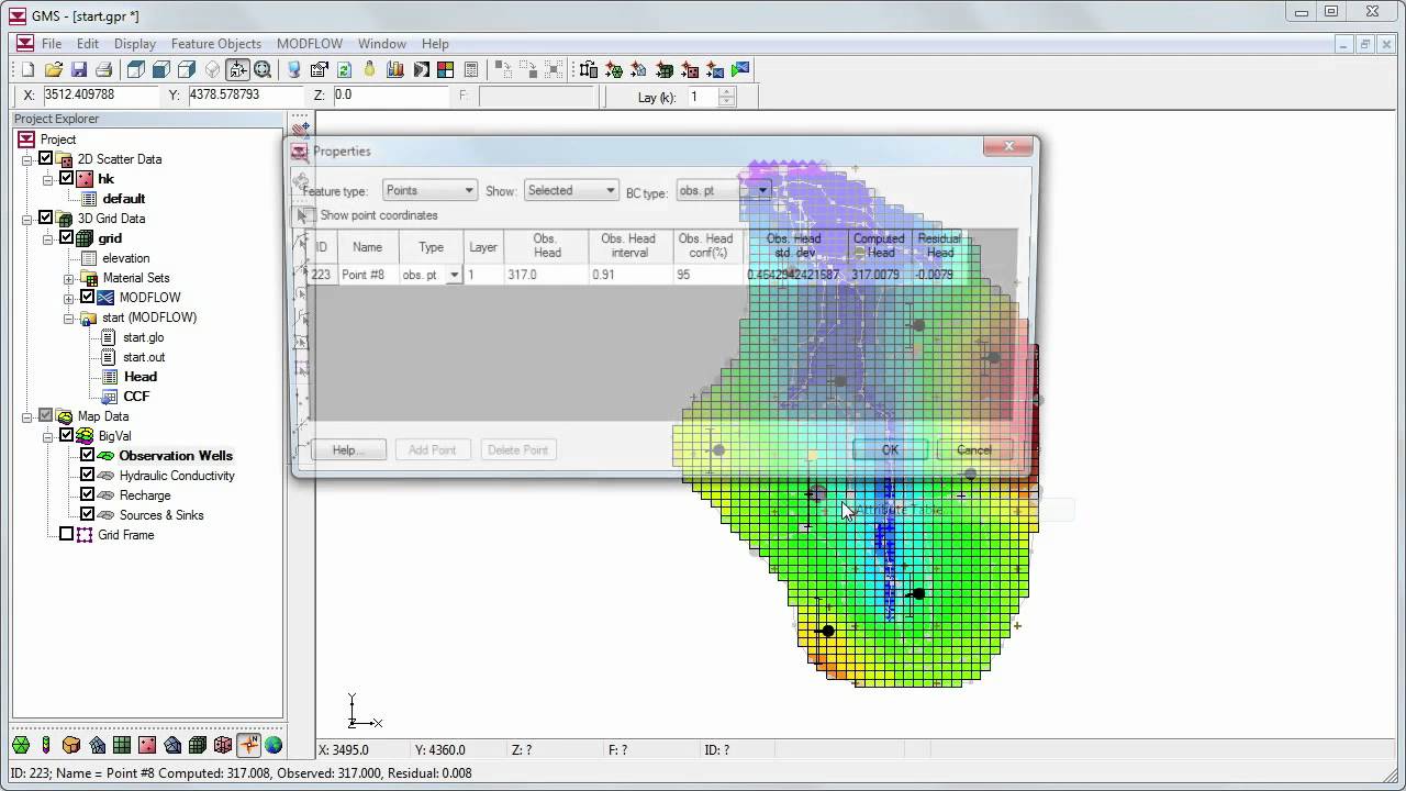 GMS: Calibration using Pilot Points