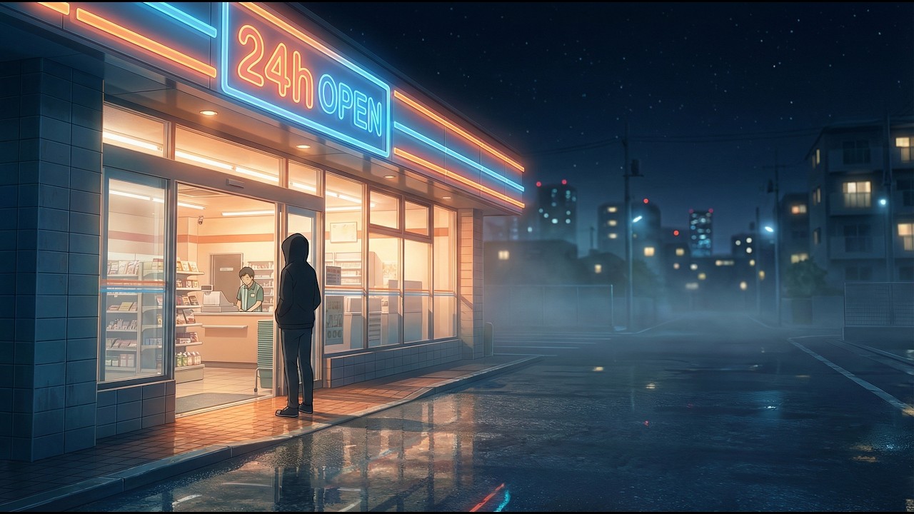 Foggy streets at midnight lofi | concentration music for work