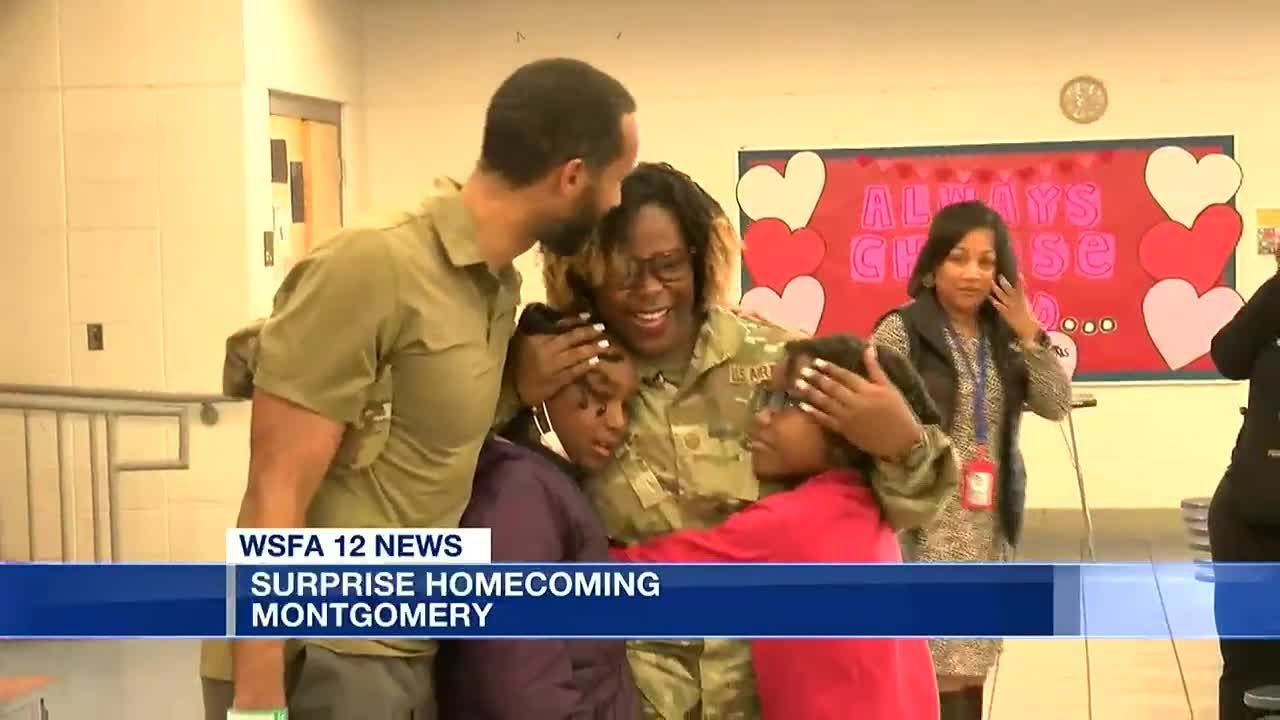Montgomery students get surprise visit from military mom