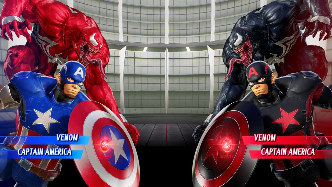 Captain America & Venom VS Captain America & Venom (Very Hard) - Marvel vs Capcom | 4K UHD Gameplay