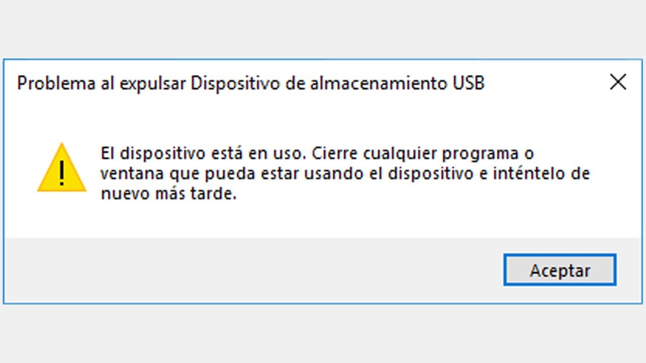 Problema Al Expulsar Dispositivo De Almacenamiento USB