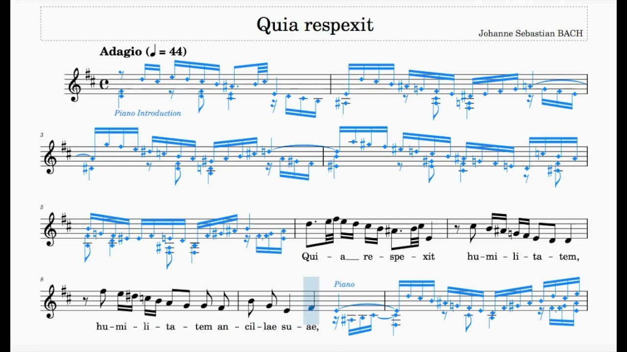 Quia Respexit (Bach) | Soprano | Trinity Grade 7 | Group A(i) | 44 bpm | Sing-Along
