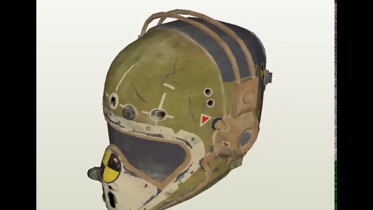paper MMWR Flight Helmet Fallout 4 Pepakura Model