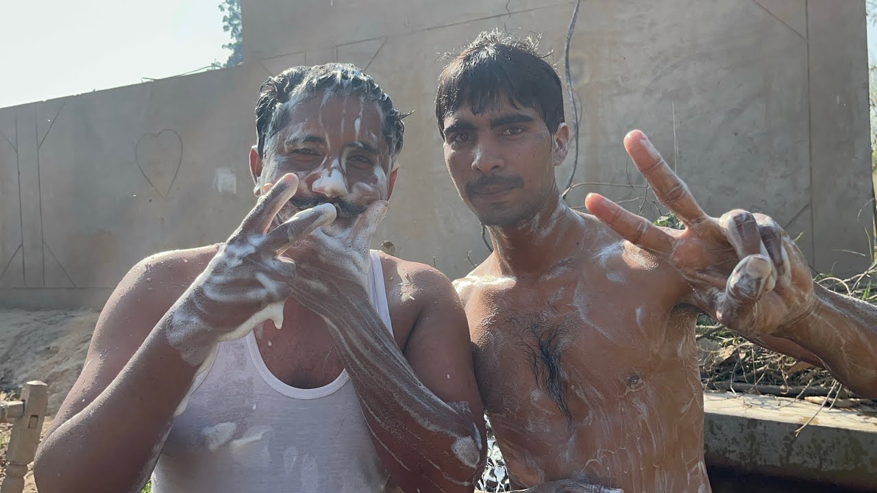 Enjoying village swimming pool I summer 