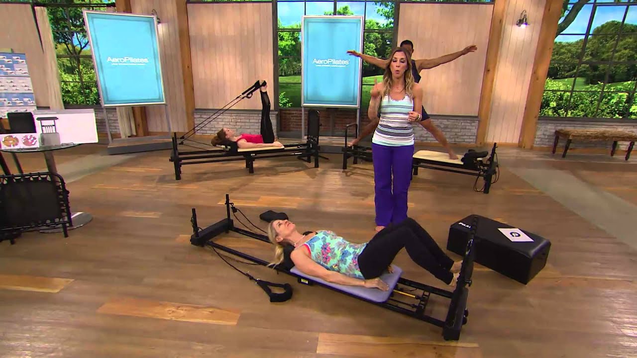 AeroPilates 4 Cord Reformer Plus w/ Head Pillow & Colored Cords with Stacey Stauffer