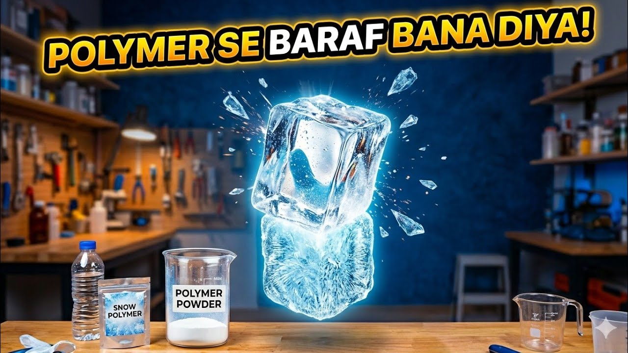 Polymer se Barf bana diya 😱 | Science Experiment Hindi ll #ytshorts #viralvideo #experiment #magic 