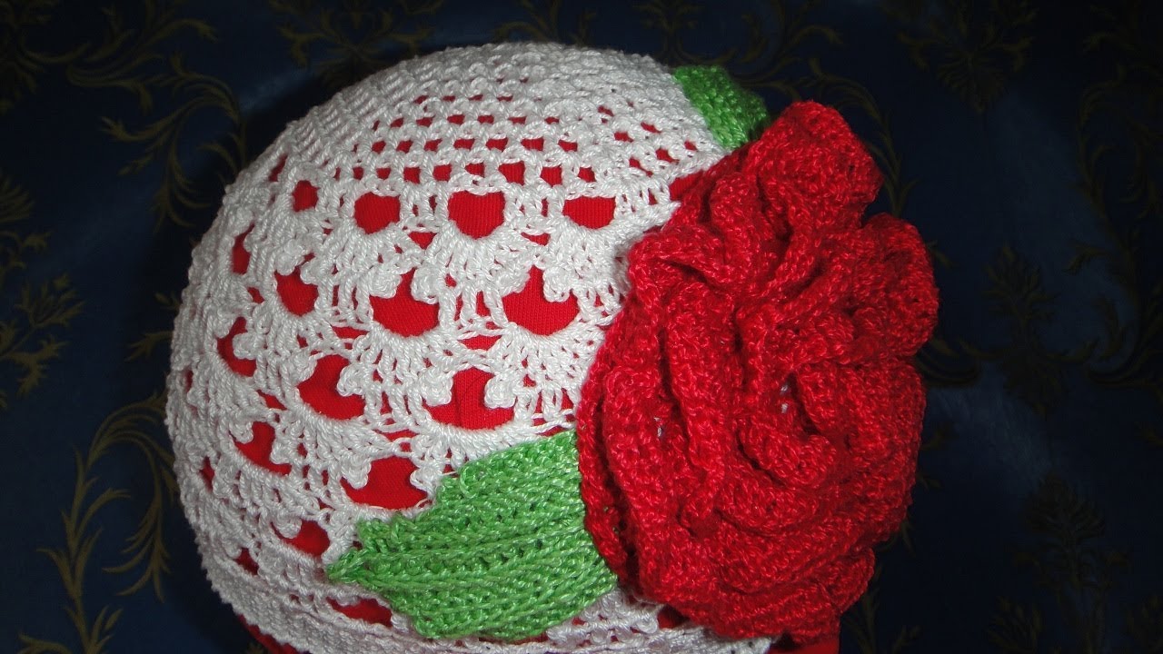 Летняя ажурная шапочка крючком для девочки. Crochet summer hat