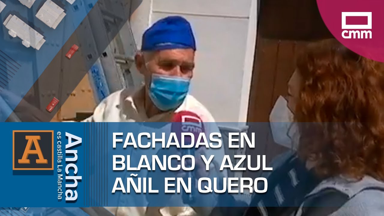 Fachadas en blanco y azul añil