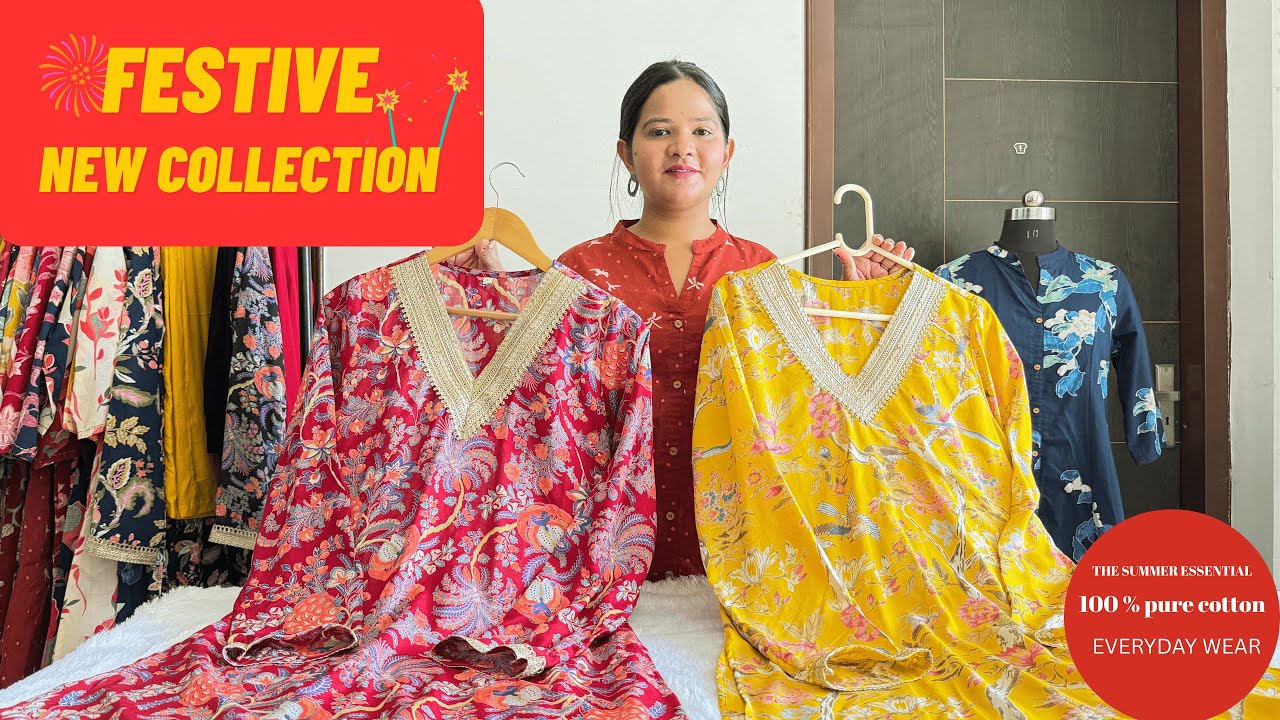“New Festive Collection 2025 | Pure Cotton Kurtis & Sets | Navratri & Diwali SILK SETS/OFFICE WEAR