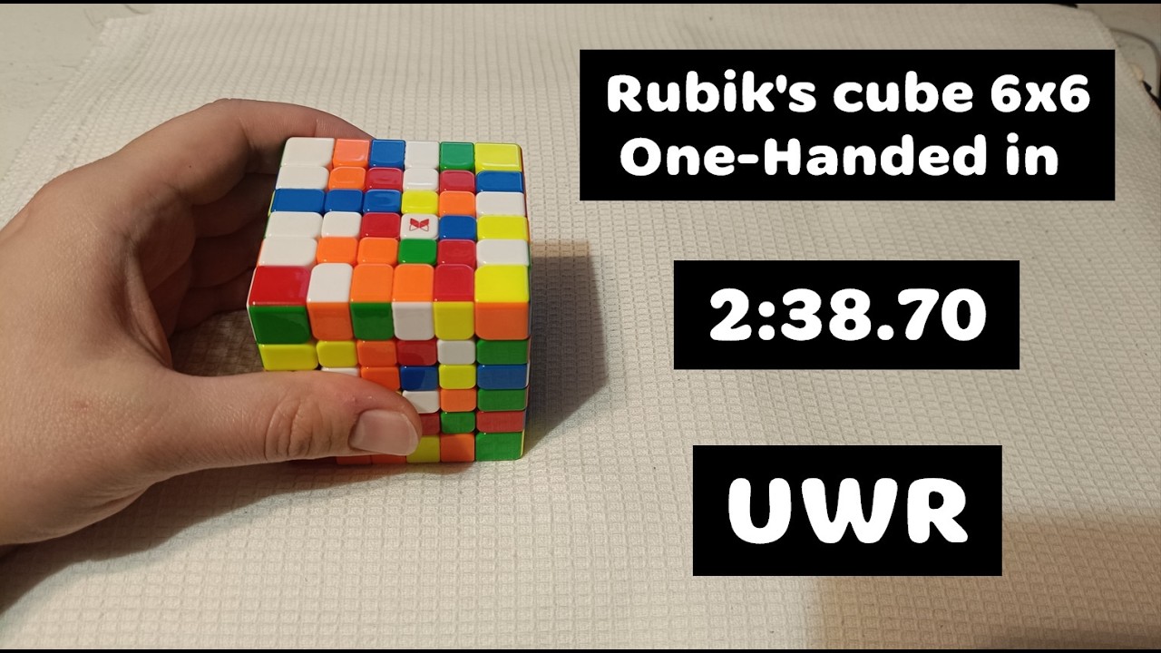 Rubik's cube 6x6 One-Handed in 2:38.70 (YTUWR)