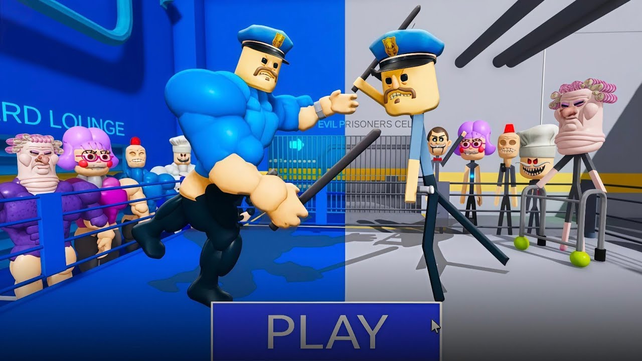STRONG VS WEAK POLICE PRISON RUN! (OBBY) = ROBLOX