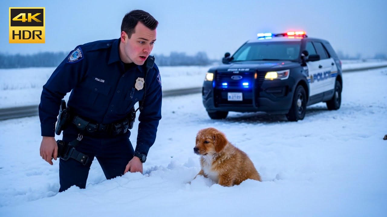 Officer Rescues a Freezing Puppy on the Highway - What He Does Next Will Melt Your Heart