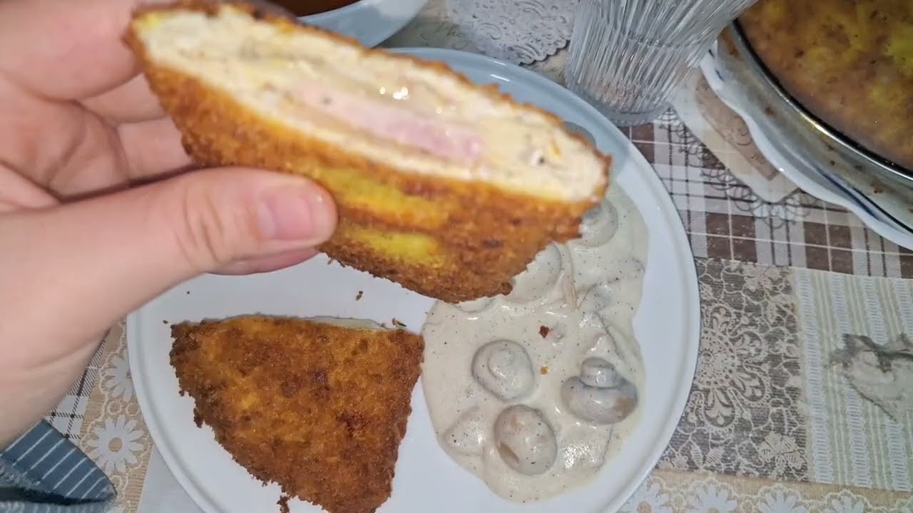 Cordon bleu على طريقتي بالكريمة ❤️😍👌#cordonbleu#escalope#ramadan