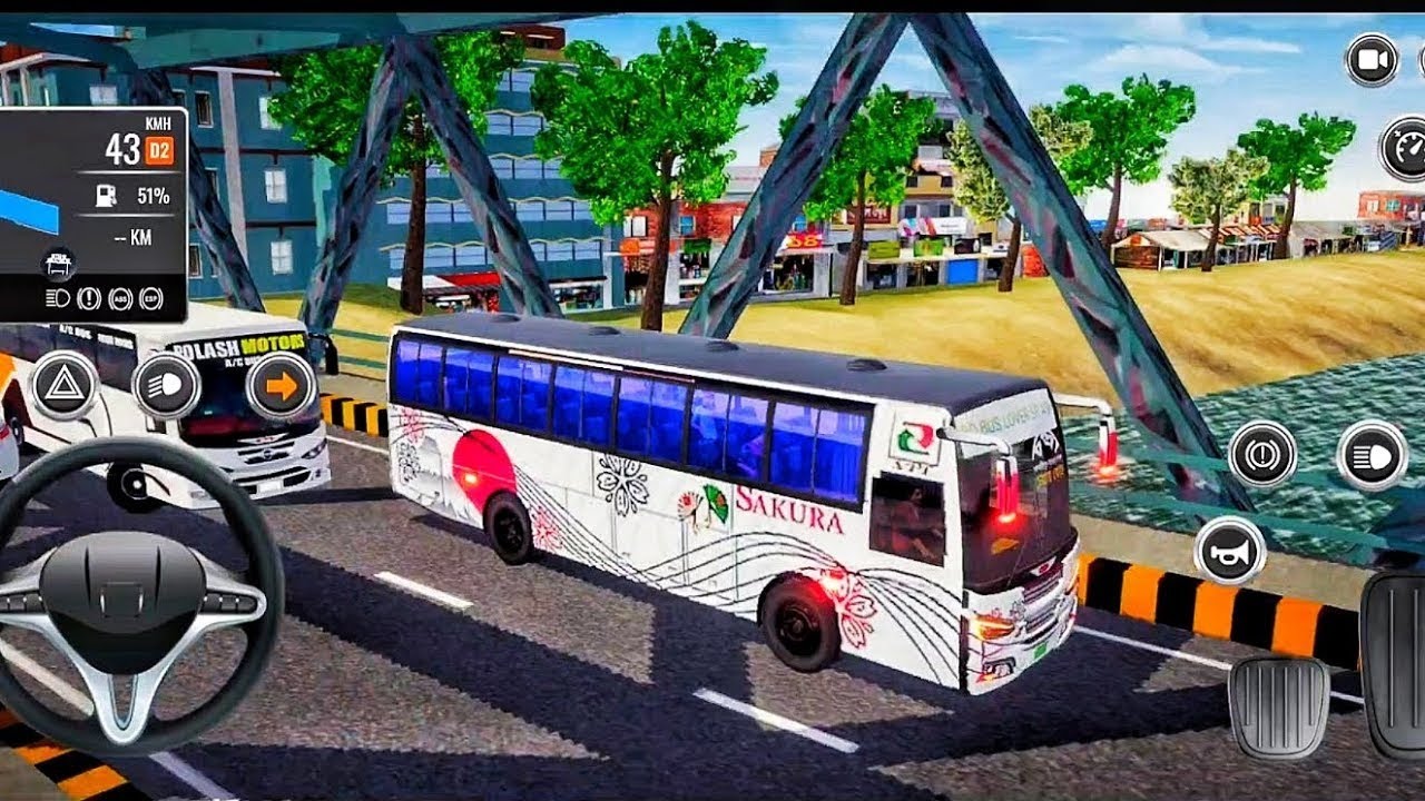 JESSORE TO  KHULNA game 🎮#bus🚍simulatorbangladesh 3D driving Highway public road jamuna