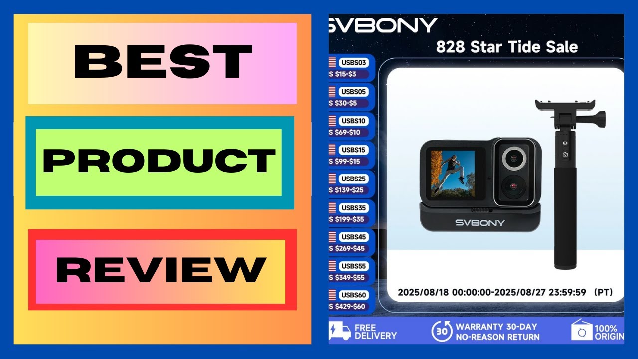 Svbony SVGo Dual Lens Action Camera IPX8 Waterproof 4K30fps HD Lens & Nighttime Lens Shooting