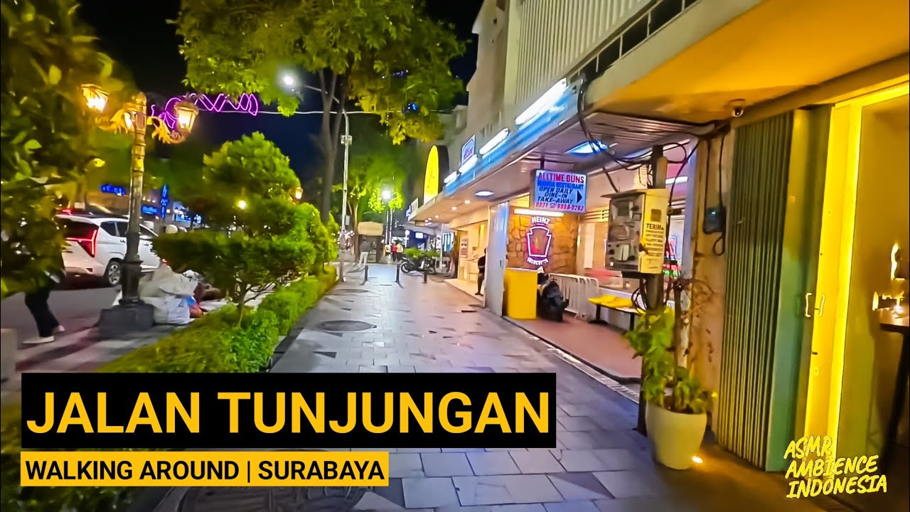 Night Walking around at Tunjungan | from Siola to Hotel Tunjungan | ASMR Ambience Indonesia part 1