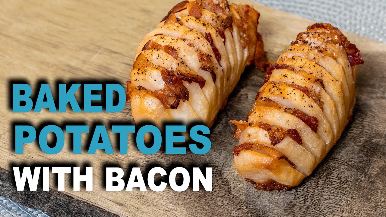 How to BAKE POTATOES with bacon very tasty - Recipe