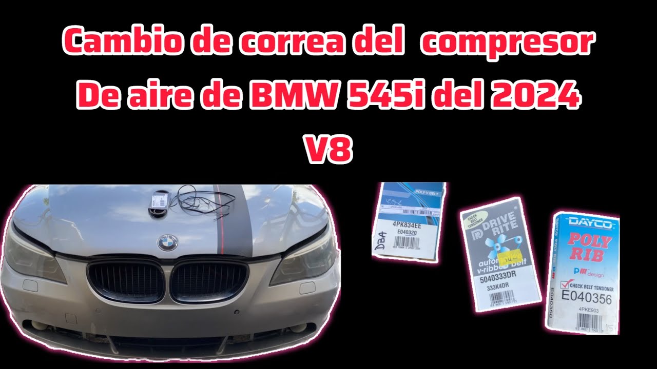 Como cambiar correctamente la correa del compresor de aire BMW 545i del 2004 E60 V8 @vieravmusic8701