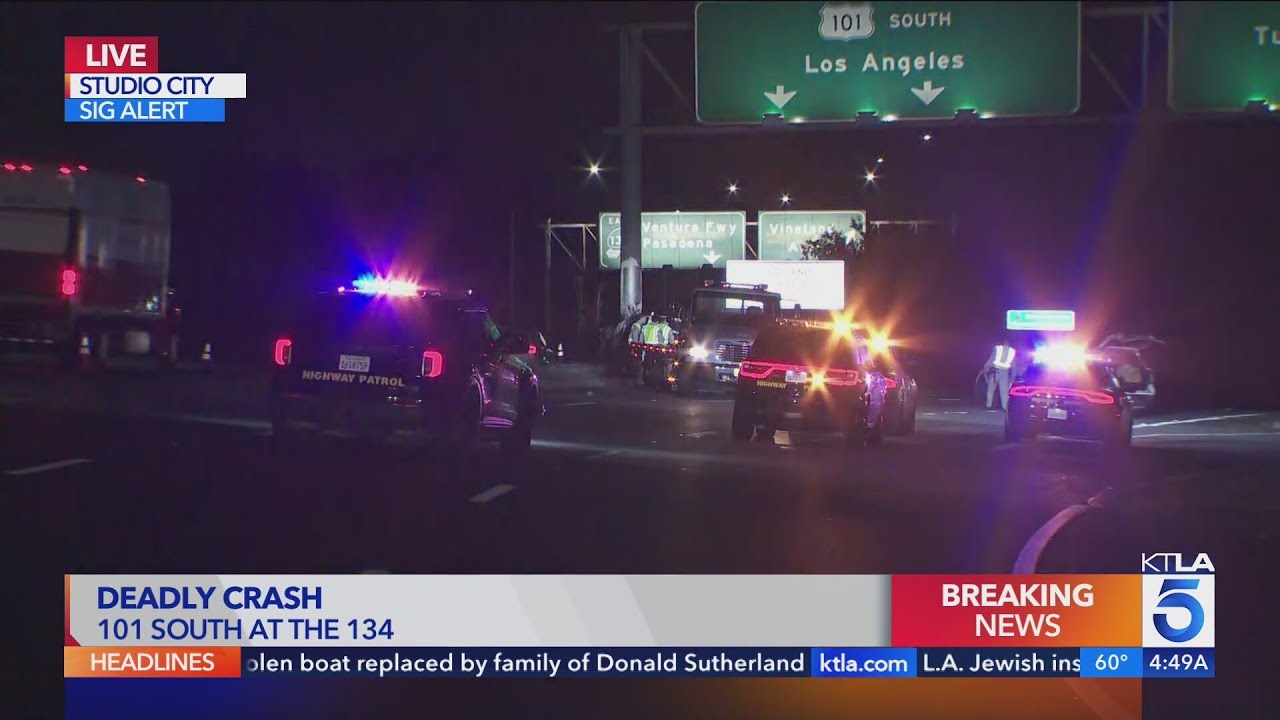 Deadly overnight crash closes SB 101 through Studio City