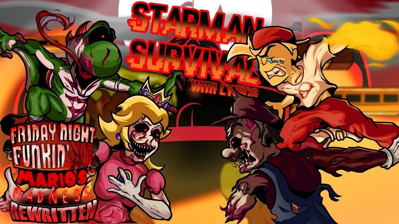 Starman Survival with Lyrics| Friday Night Funkin’: Mario’s Madness V2