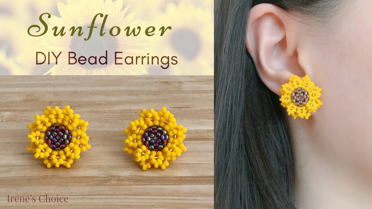 How to Make Sunflower Stud Bead Earrings
