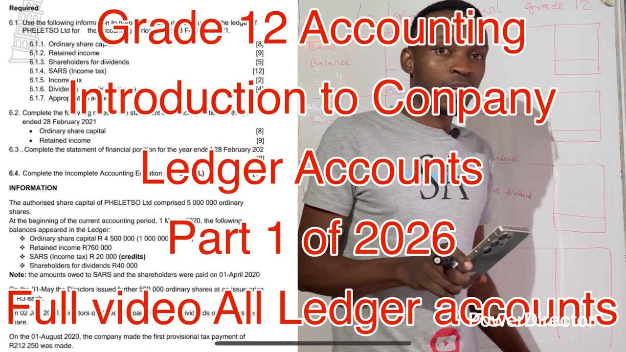 Grade 12 Accounting Term 1 | Ledger accounts Intro to Company Part 1 of 2026