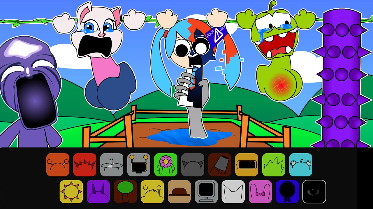 Incredibox Sprunki Retake Sinner Edition: Om Nom, Miku, Talking Angela Grow a Garden-They're Monster