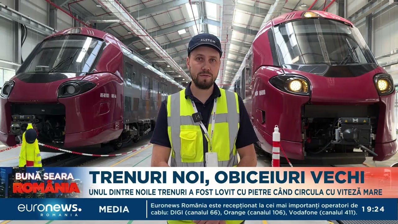 Unul dintre noile trenuri de la Alstom a fost lovit cu pietre când circula cu viteză mare