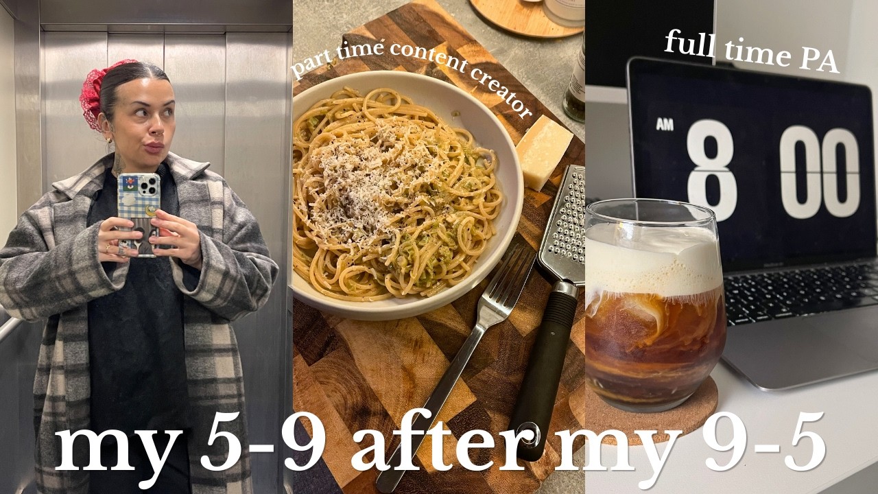 my 5-9 after my 9-5 with two jobs (content creator & personal assistant)