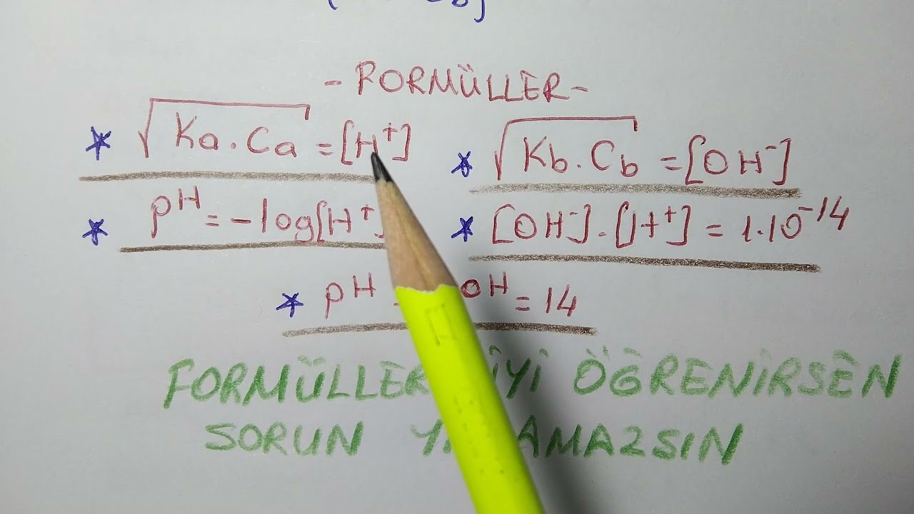 Zayıf Asit ve Bazlarda pH Hesaplama