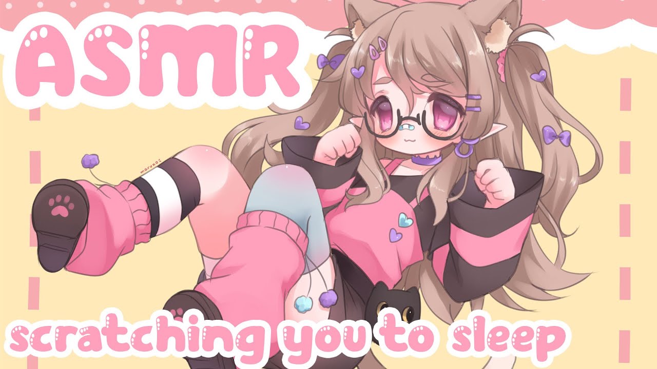 ASMR 1 HOUR Scratching you to sleep! ♡ Trigger variety ♡ Minimal Talking ♡ Whispered ♡ Vtuber