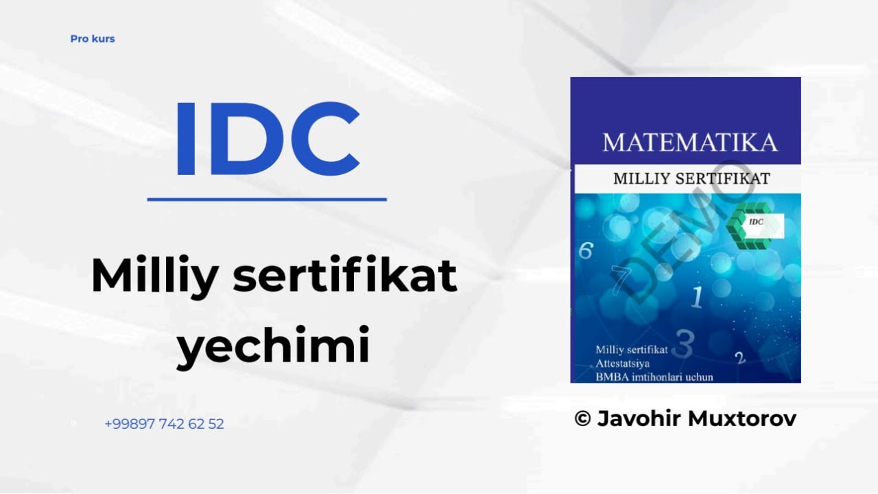 IDC MS kitob 1-variant tahlili