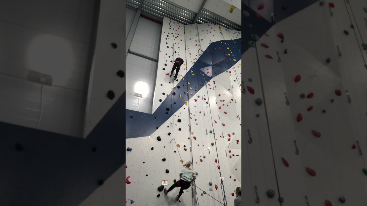 Lead climbing fall practice #leadclimbing