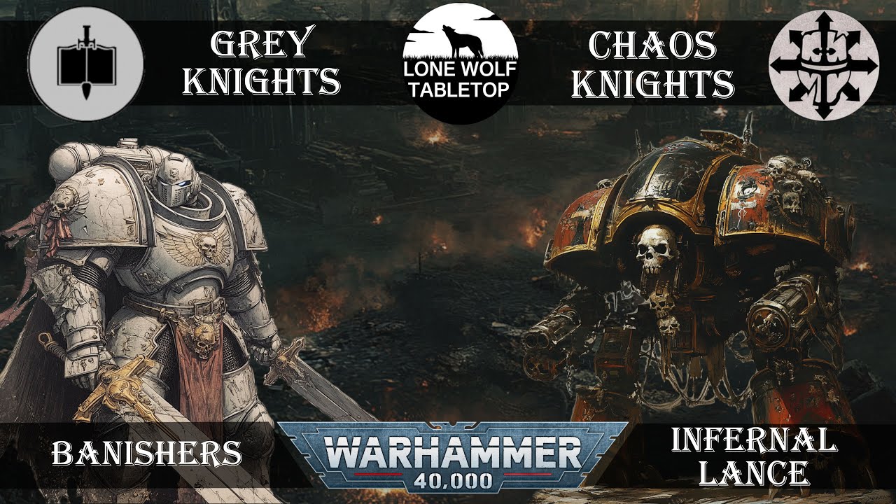 GREY KNIGHTS vs CHAOS KNIGHTS - WH40K Battlereport #153 [GER/DE]