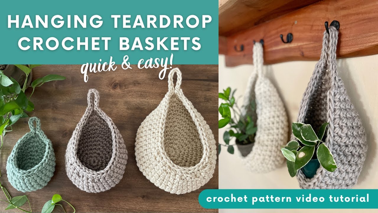 How To Crochet Hanging Baskets: Quick & Easy Pattern In 3 Sizes!