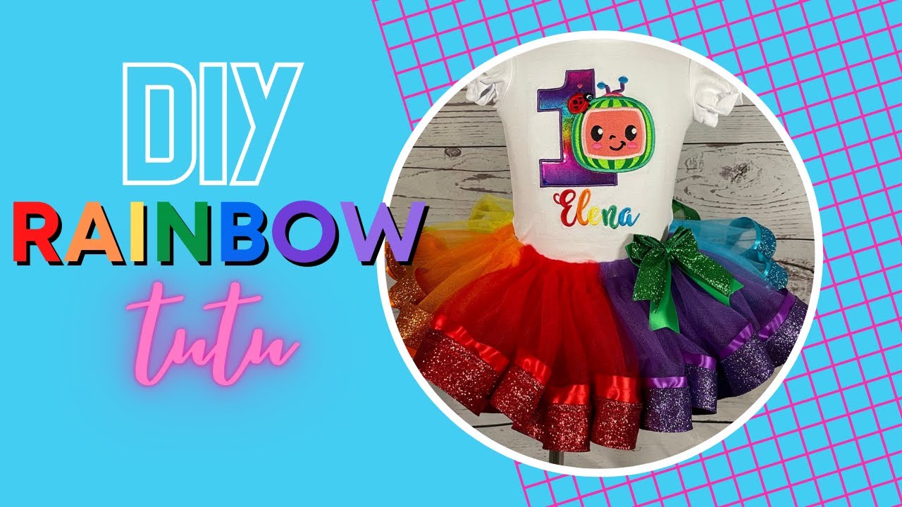DIY Rainbow Tutu with Glitter | Cocomelon Birthday Party Part 2