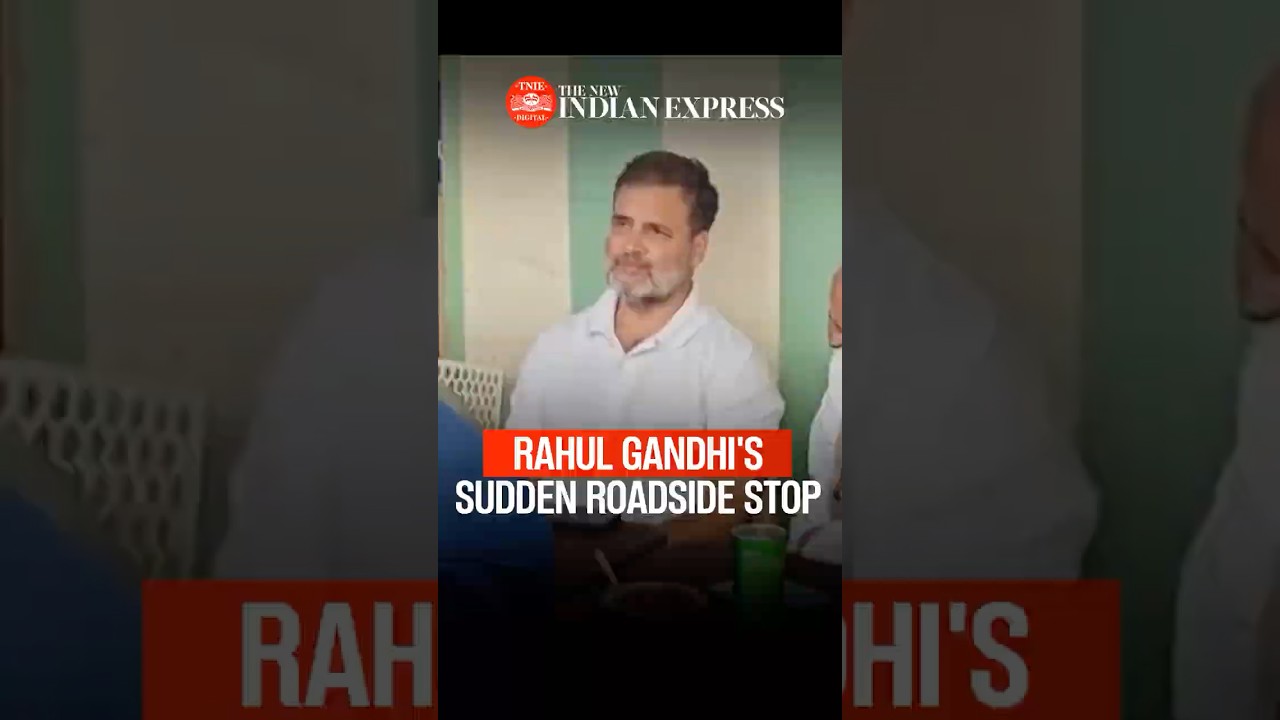 Rahul Gandhi stops by a roadside eatery in Naya Raipur after attending Cong training camp