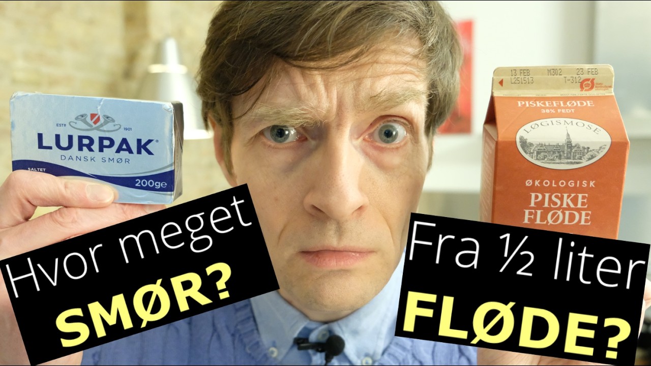 Hvor meget smør får man fra ½ liter økologisk fløde?