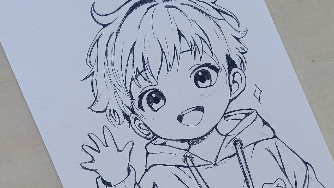 Kawaii Anime Boy Drawing | Step by step | simple Anime Drawing for Beginners