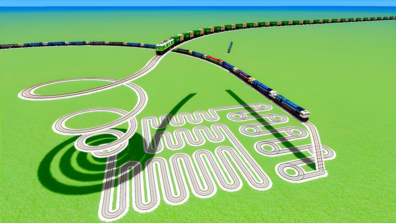 20 WDG4D Locomotive Crossing on Snake🐍 Loop Tracks! 😱 | Train Simulator Classic
