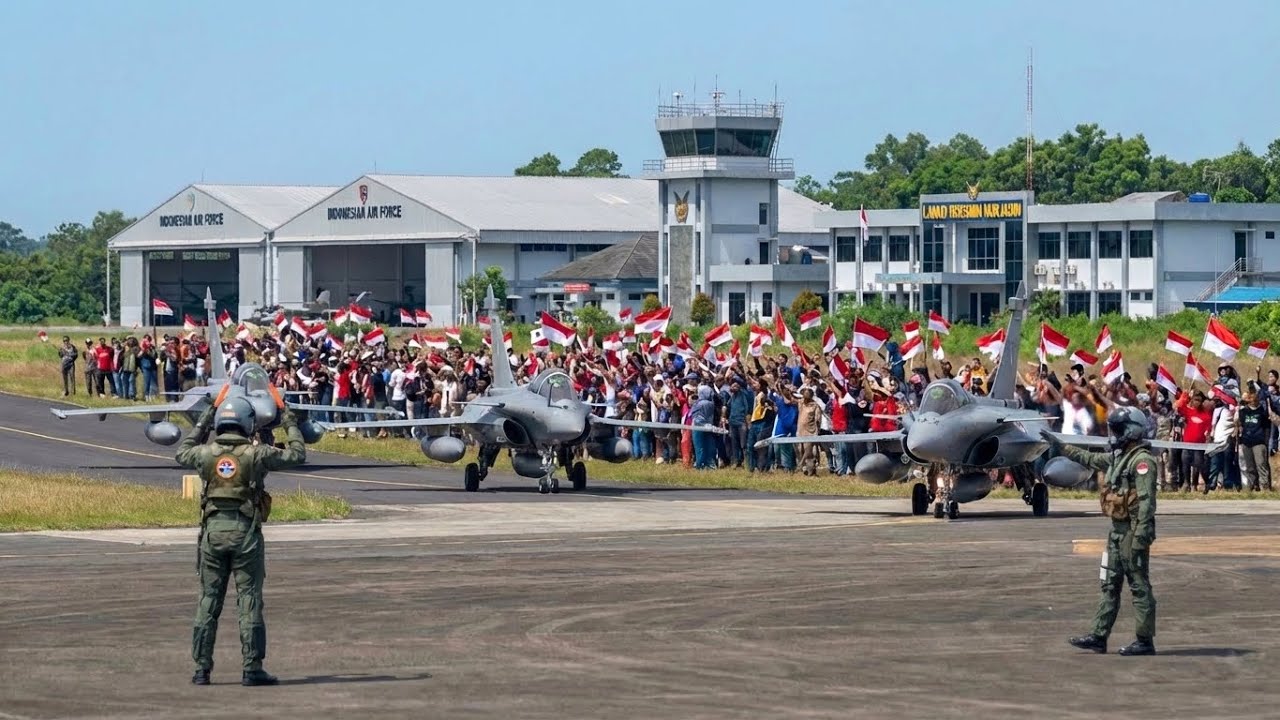 TIBA DI LANUD ROESMIN NURJADIN, 3 JET TEMPUR RAFALE KORSEL JADI PENONTON!