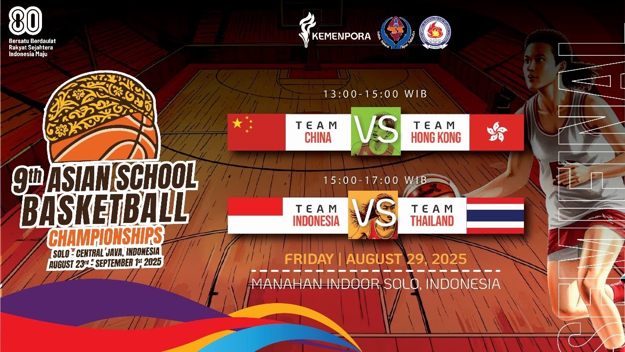 [LIVE] SEMIFINAL CHINA VS HONG KONG (BOYS TEAM) 9th Asian School Basketball Championship 2025