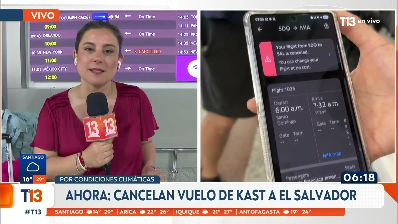 Cancelan vuelo de Kast a El Salvador por las condiciones climáticas