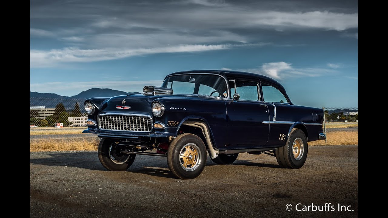 1955 Chevy Gasser startup and walkaround.