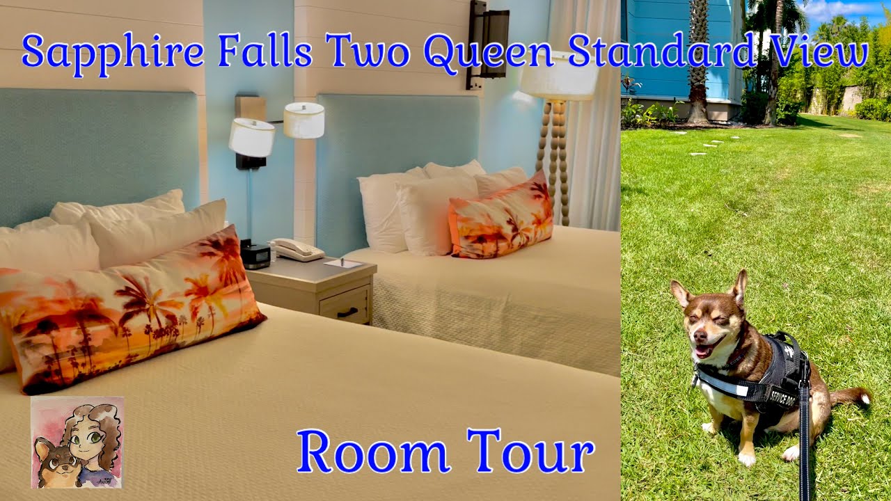Sapphire Falls Standard Two Queen Room Tour | Universal Orlando Resort | HUGE Dog Walk Area!