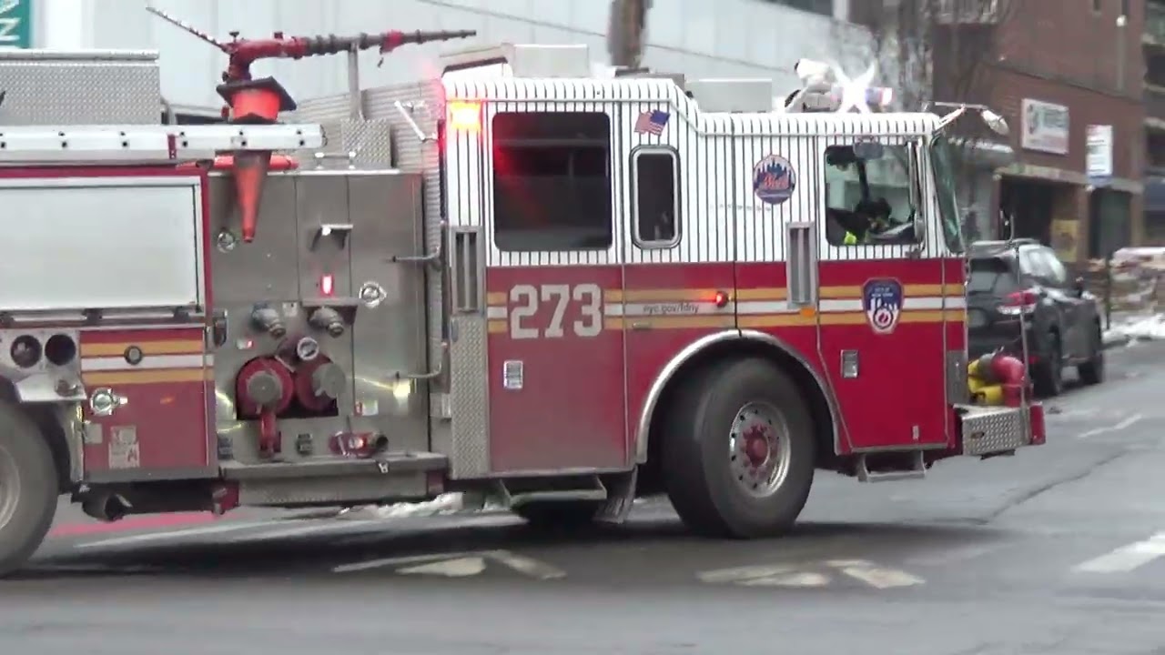 FDNY Engine 273 responding to a smoke condition on the 2nd floor of a building