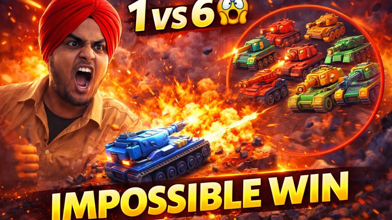Tank Stars 1 vs 6 Boss Fight 🔥 Impossible Battle Win 😱