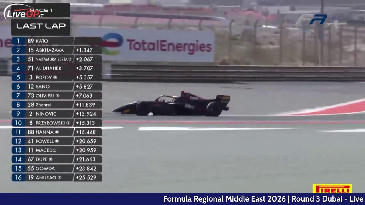 Formula Regional Middle East 2026 | Round 3 Dubai - Live Gara 1
